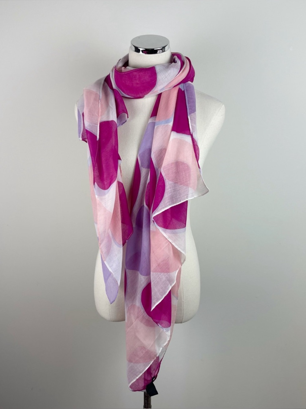 Steve Madden Pink White Purple Hearts Scarf Neck Wrap Women